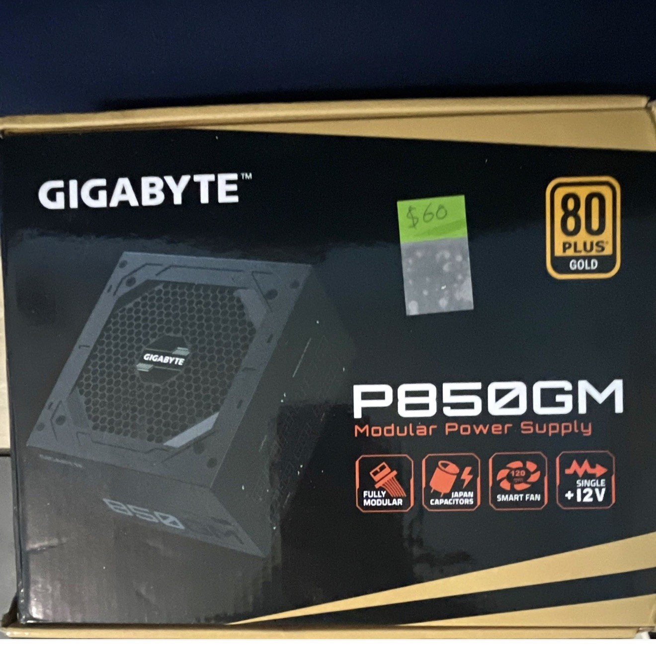 GIGABYTE P850GM 850W 80 PLUS Gold Fully Modular PSU Smart Fan +12V Rail