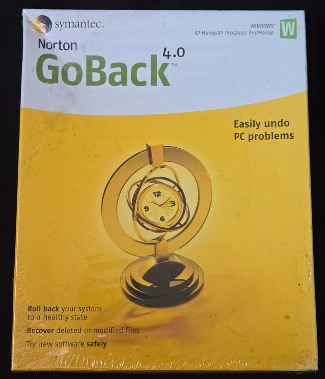 Symantec Norton GoBack 4.0 Factory Sealed Windows XP 2000 ME 98 New NOS