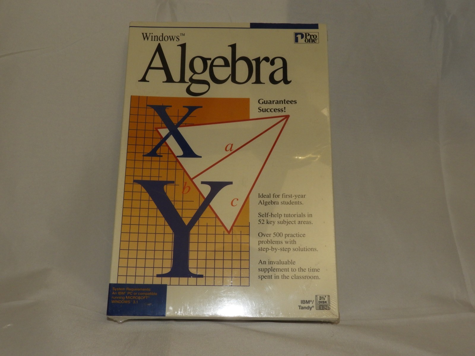 Windows Algebra Pro One Educational Software 3.5" Disk IBM Tandy Sealed