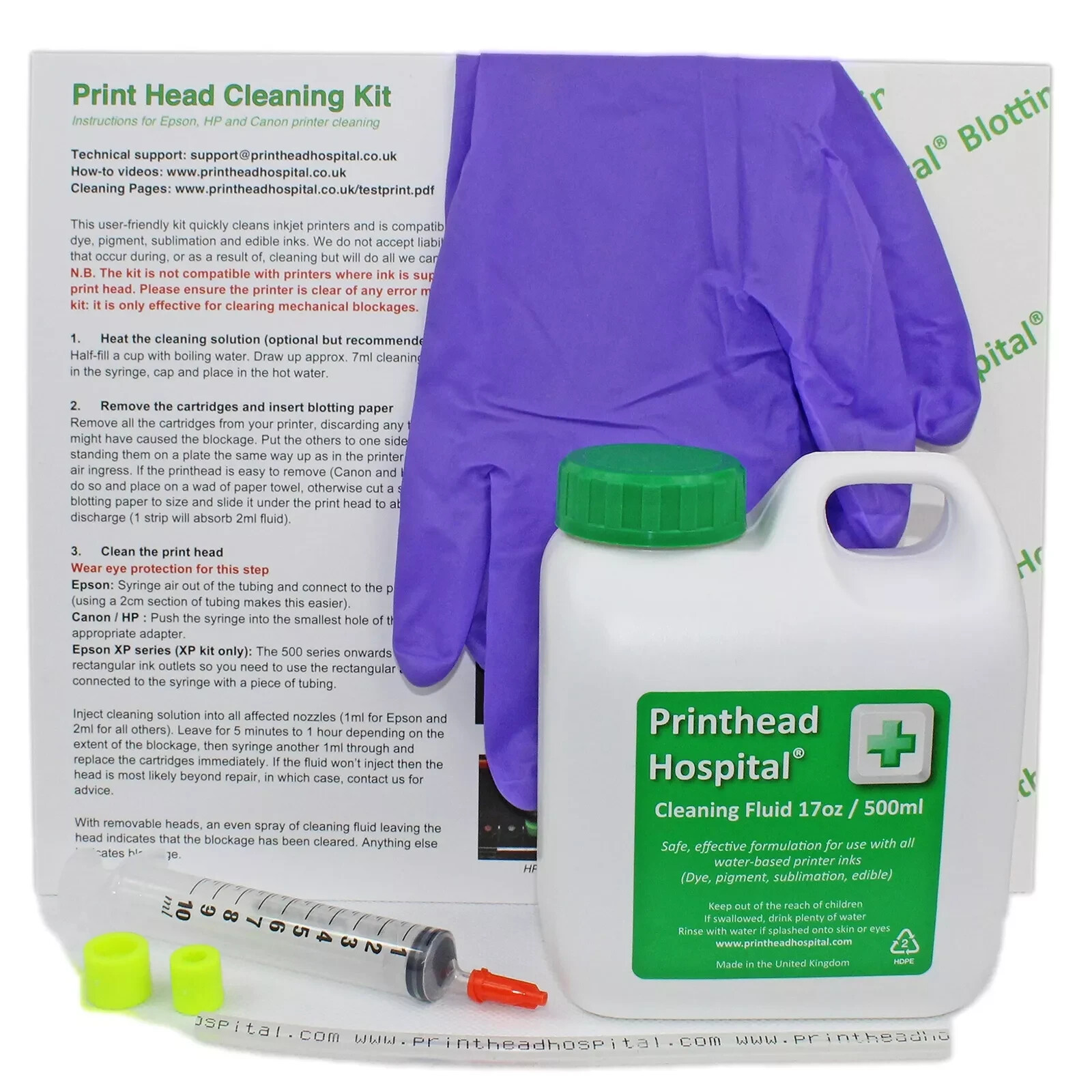 Printhead Hospital Cleaning Kit - Epson/Brother/Canon/HP Inkjet Printers 500 mL
