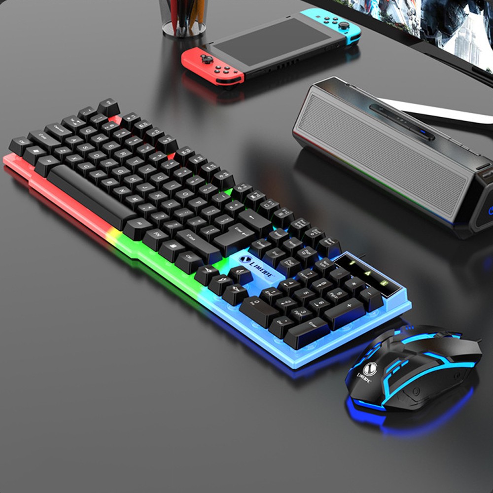 Wired LED RGB Gaming Keyboard & Mouse Combo, Mechanical Feeling, 104 Key