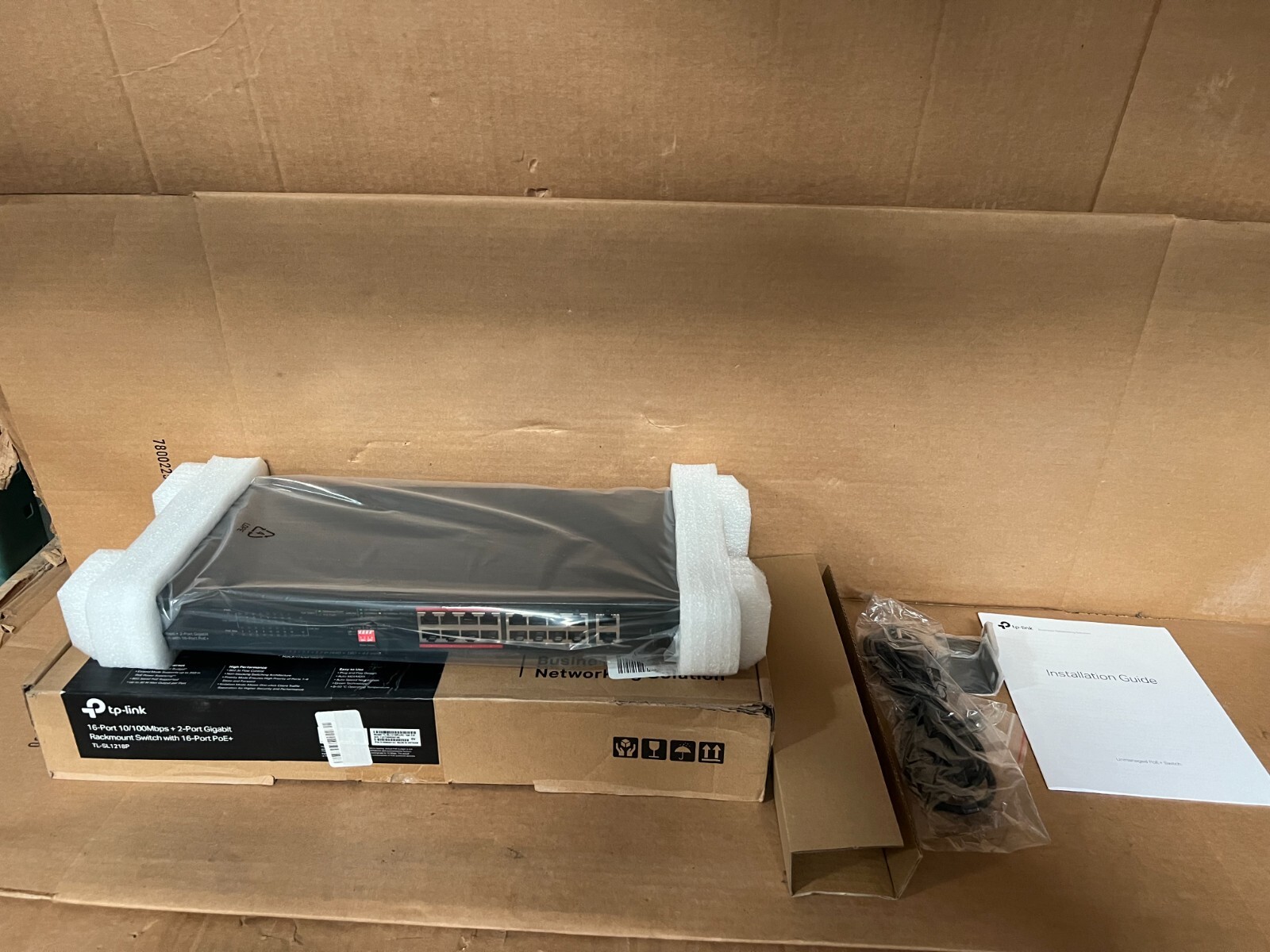TP-Link TL-SL1218P 16 Port 10/100Mbps Fast Ethernet PoE Switch 16 PoE+ Ports 3.6