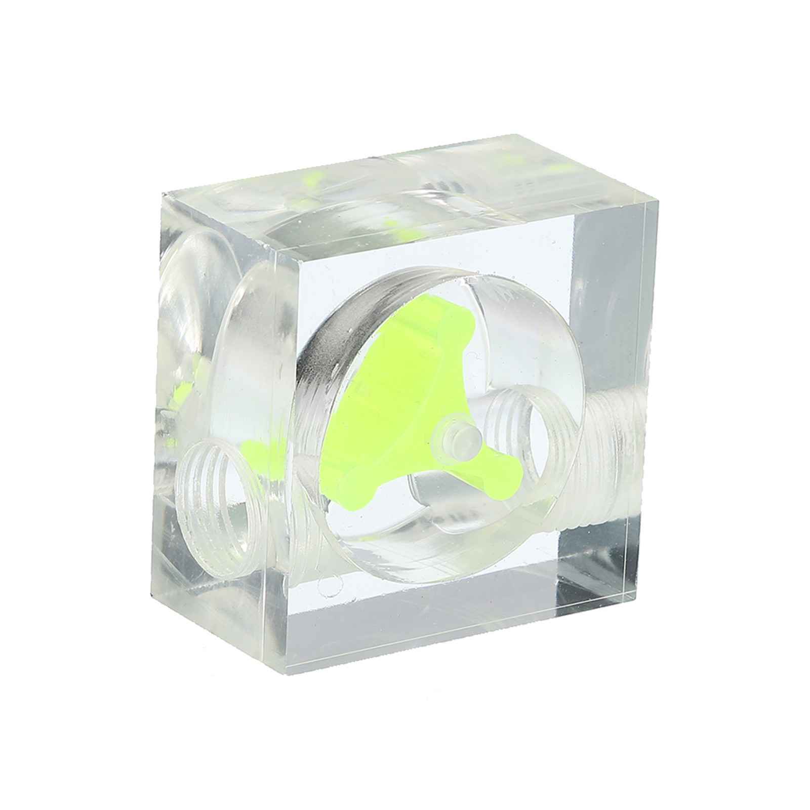Flow Indicator Acrylic Water Cooling Monitoring Green Square G1/4