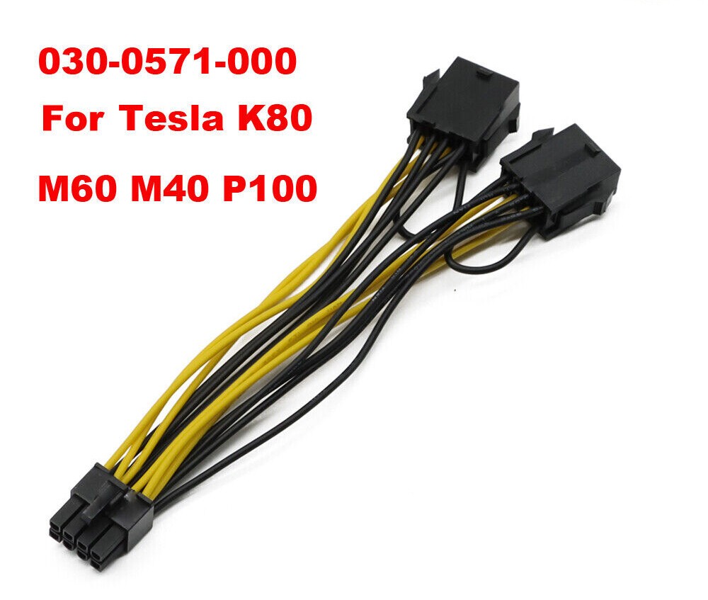 Dual 8 to 8 Graphics Card Power Cable for NVIDIA Tesla K80 M40 Grid M60 P40 GPU