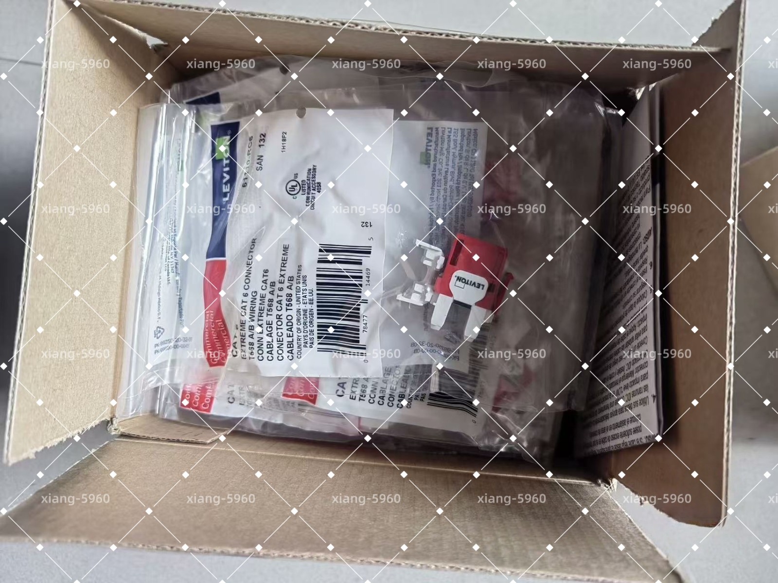 Leviton 61110-RC6 Cat 6 Keystone jack Gigabit RJ45 Red（Lot of 50）Free shipping