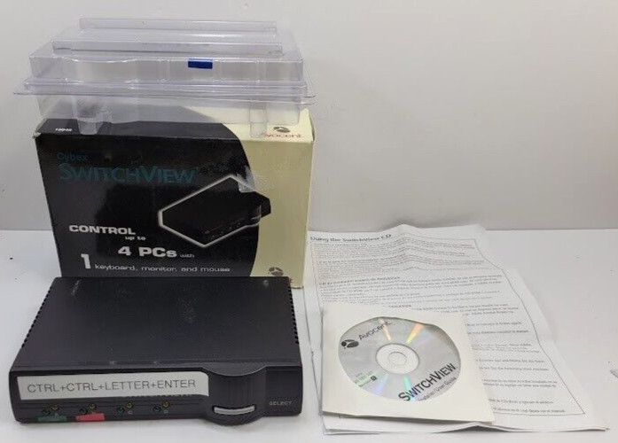 New AVOCENT SWITCHVIEW- Controls up to 4 PCs- Comes  with User Guide CD