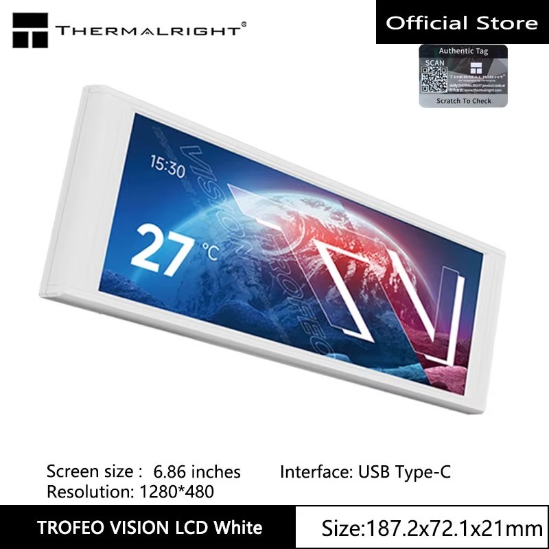 Thermalright TROFEO VISION LCD 9.16in IPS PC Case Display 1920x480 USB-C