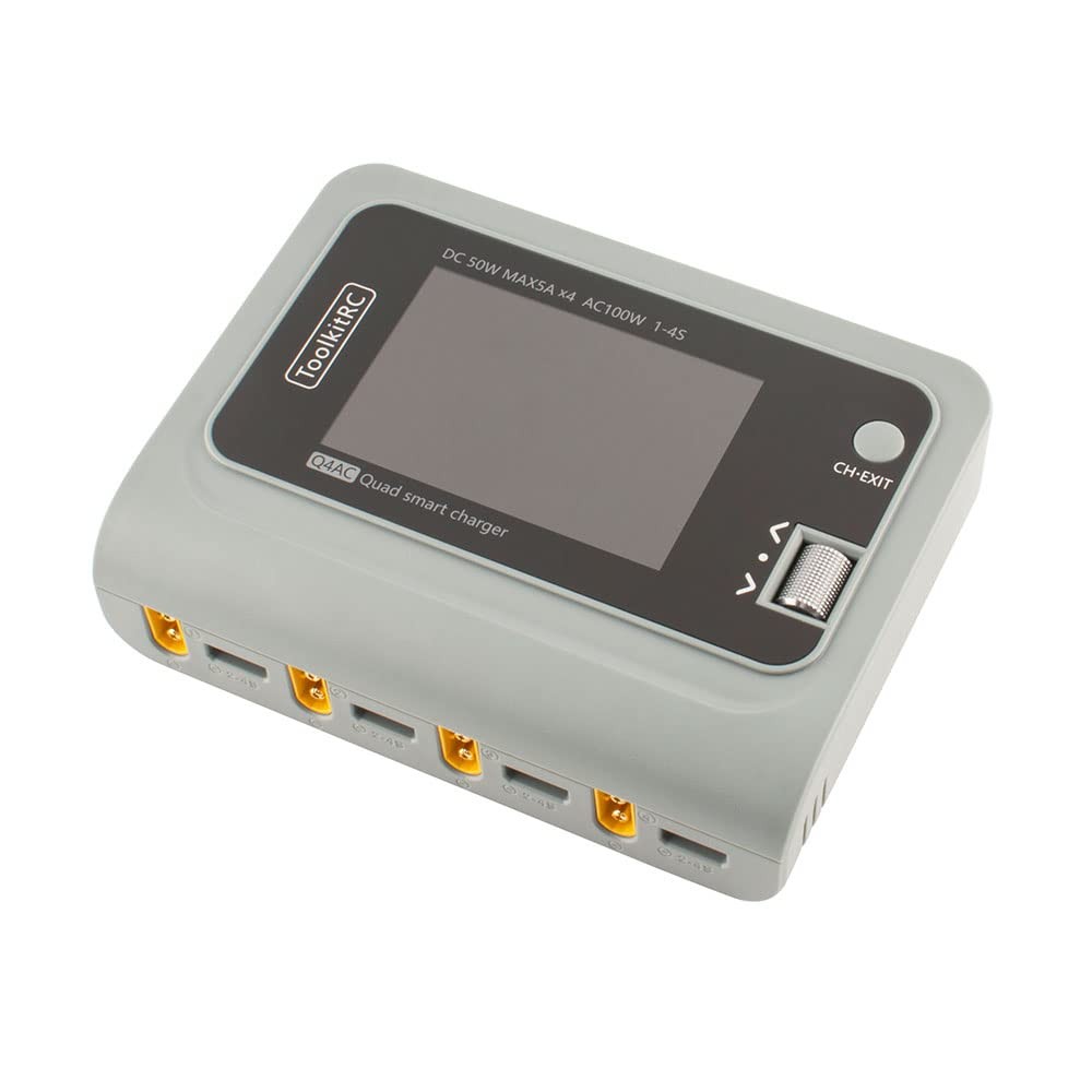 ToolkitRC Q4AC 4 x 50W 5A 1-4S Lipo AC 100W DC Smart Lithium Battery Balance