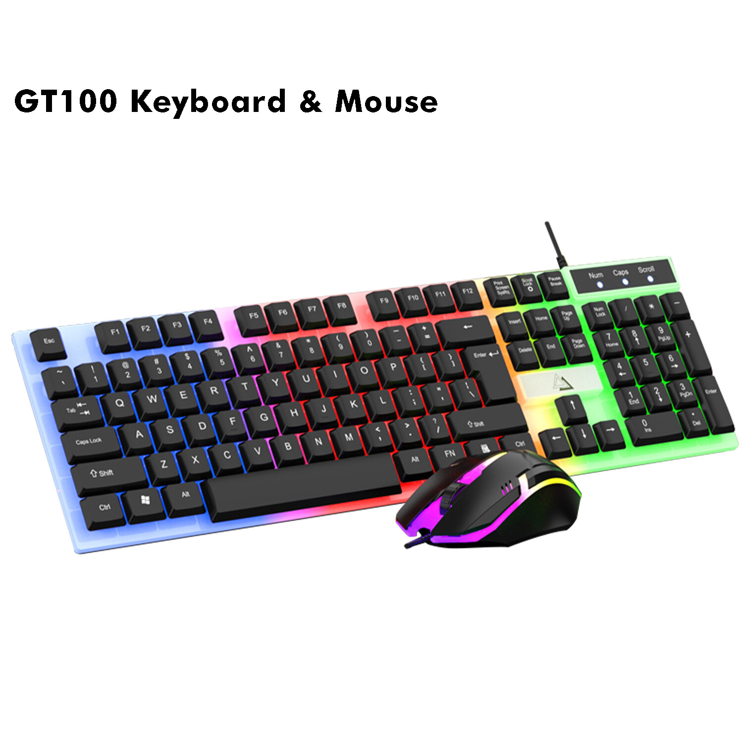 Computer Desktop Gaming Keyboard and Mouse Mechanical LED Light for Window PC