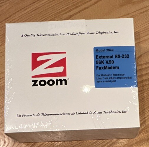 ZOOM/FAX MODEM MODEL 2949 56K  V.90 NEW 