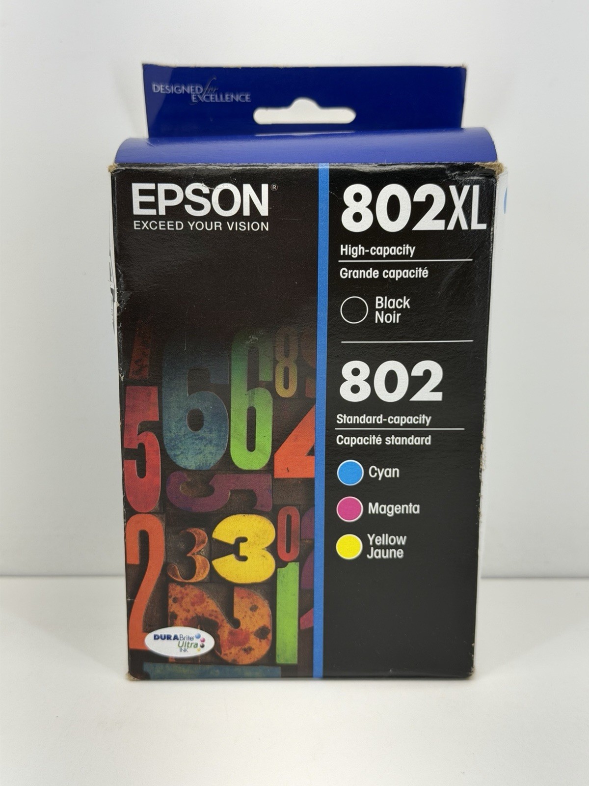 Genuine Epson Ink 4-pk. 802XL Black, 802 Cyan, Magenta, and Yellow EXP 2028