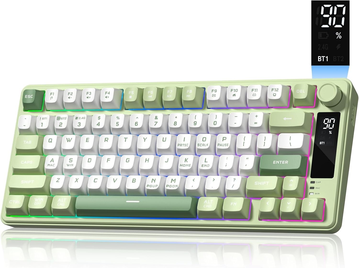 Womier DK75 75% Wireless Gaming Keyboard, RGB Backlit Creamy Keyboard with Mu...