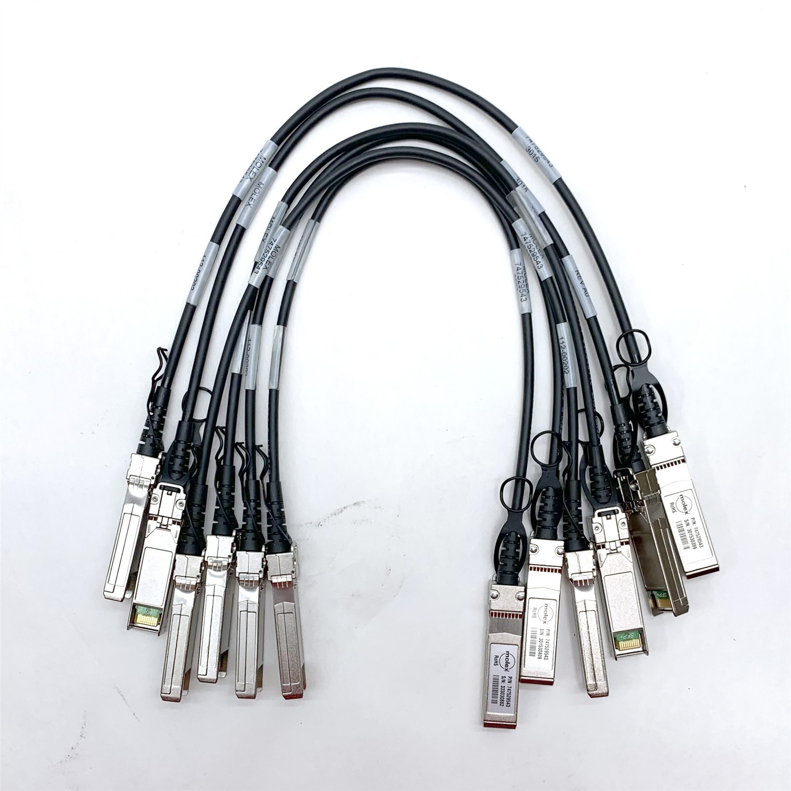 NetApp Molex .5M/1.5ft SFP+ Passive Cable 112-00202 747529543 Male-to-Male Lot 6
