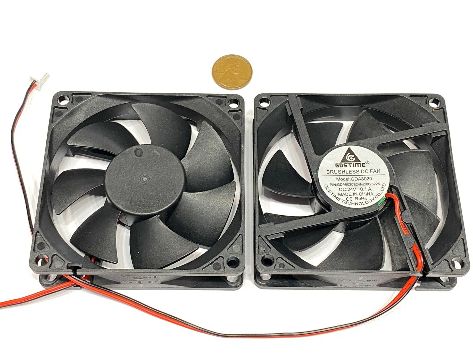 2 Pack 8020 GDStime 8cm 80mm DC 24v Brushless Cooling 2pin Blower 3d printer G32