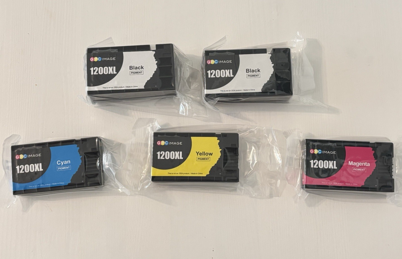GPC Image 5 Pack Compatible Canon 1200XL Ink Cartridges Black Cyan Magenta Yello