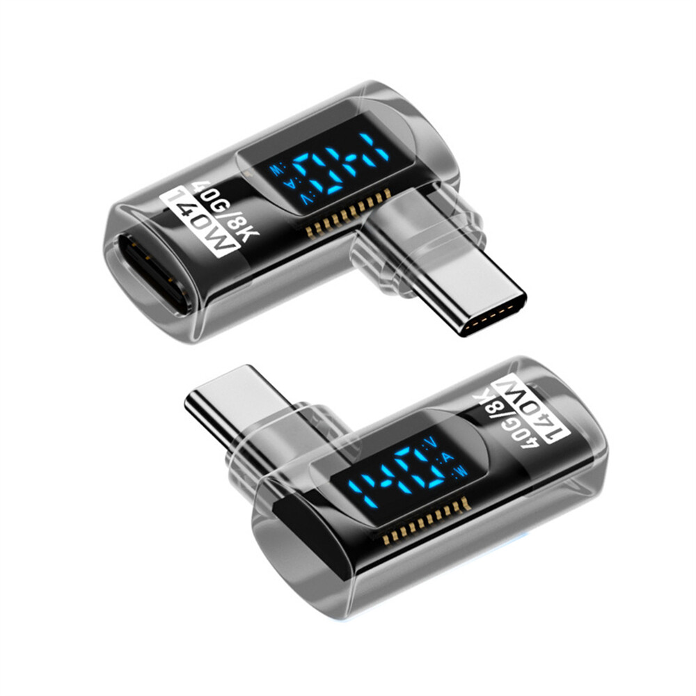 Cablecy 140W Type-C Smart LED Display USB-C Male to Female Extension Adapter