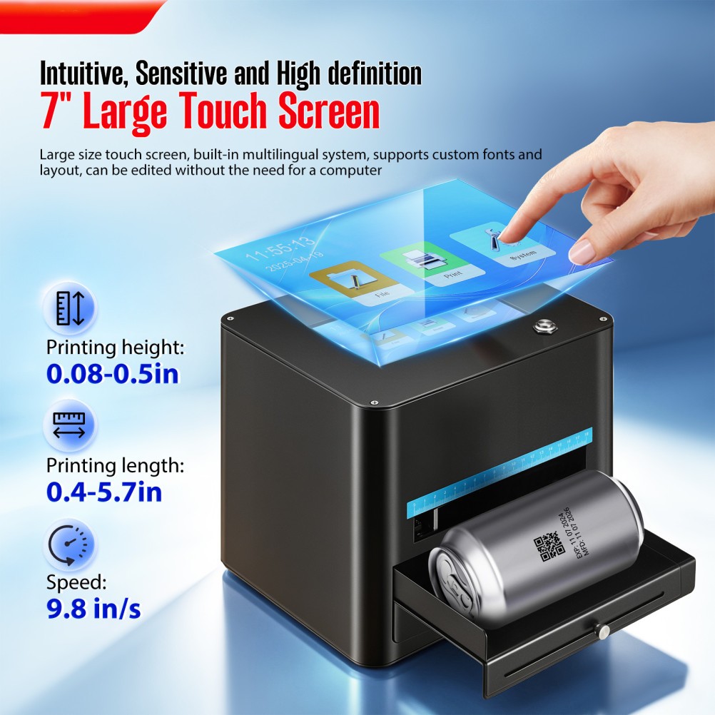 Desktop Inkjet Printer 600DPI Ink Date Time Brand QR Code Barcode Logo Machine
