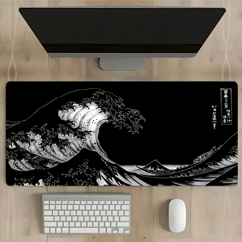 Kanagawa Great Wave Japanese-Style Wave Design Extra-Large Gaming Desk Mat - R