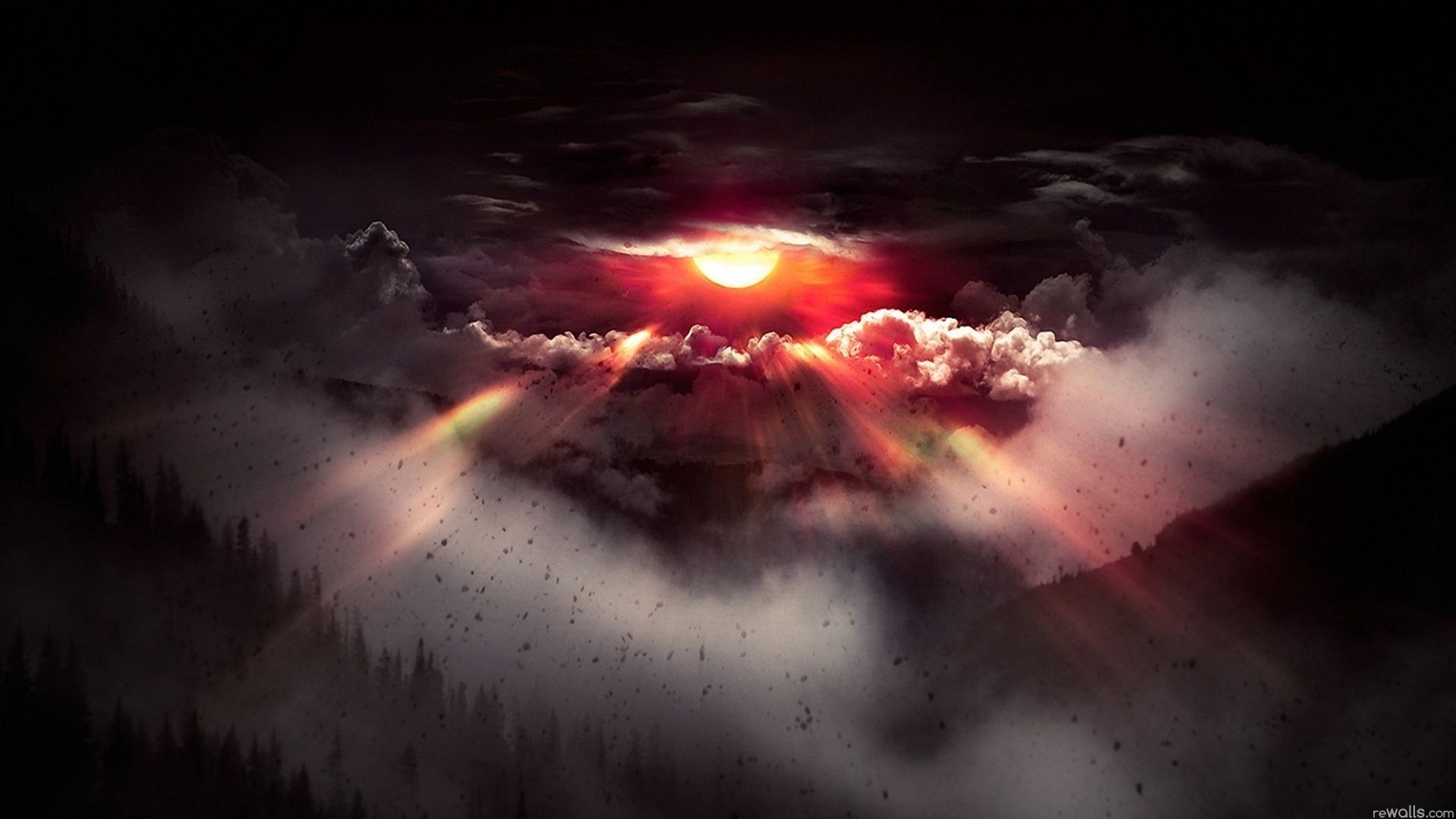 Landscape  art fantasy sun clouds sky nature Custom Gaming Mat Desk