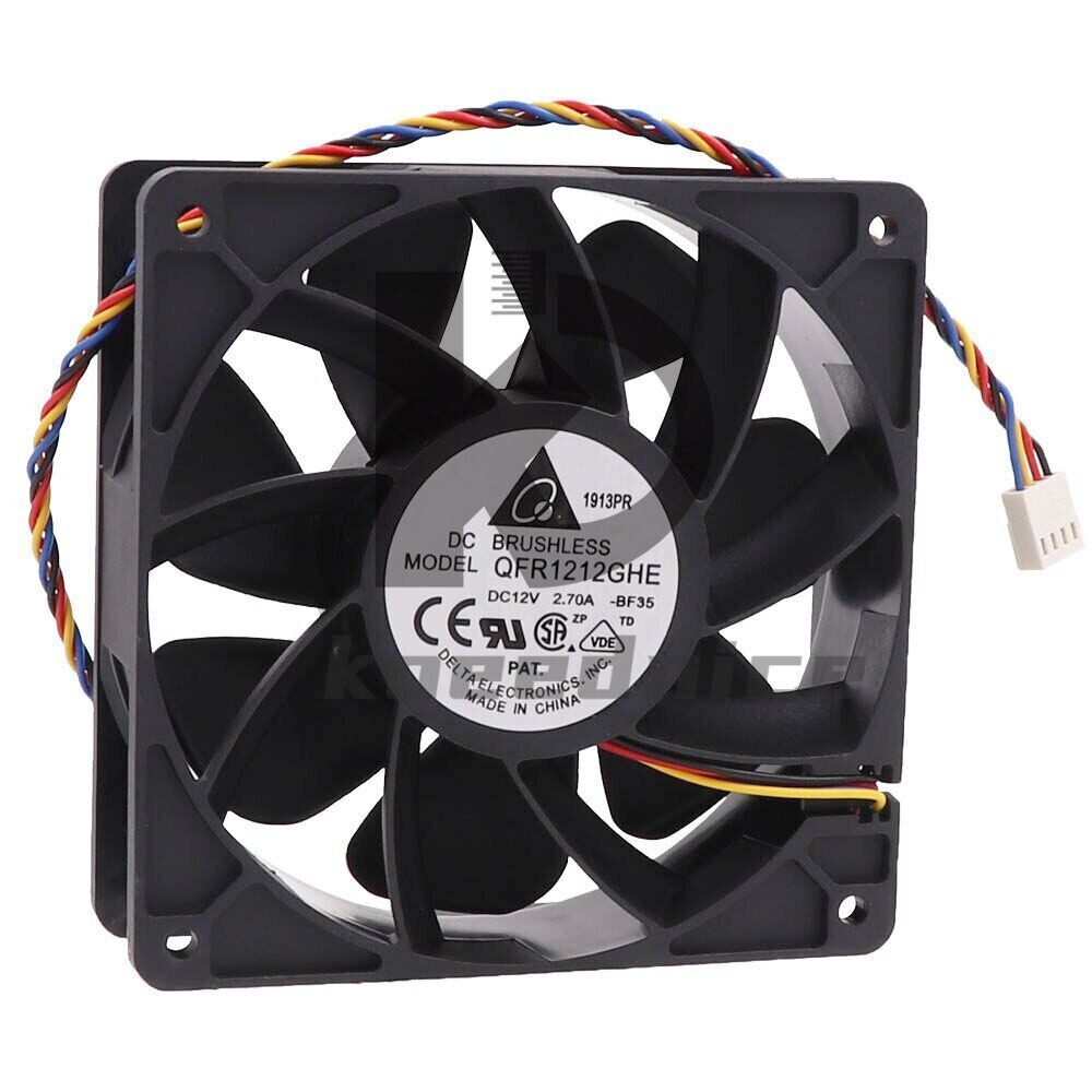 1PC For High Speed GPU Cooling Fan 120X120X38mm DC 12V 2.7A 4wires QFR1212GHE