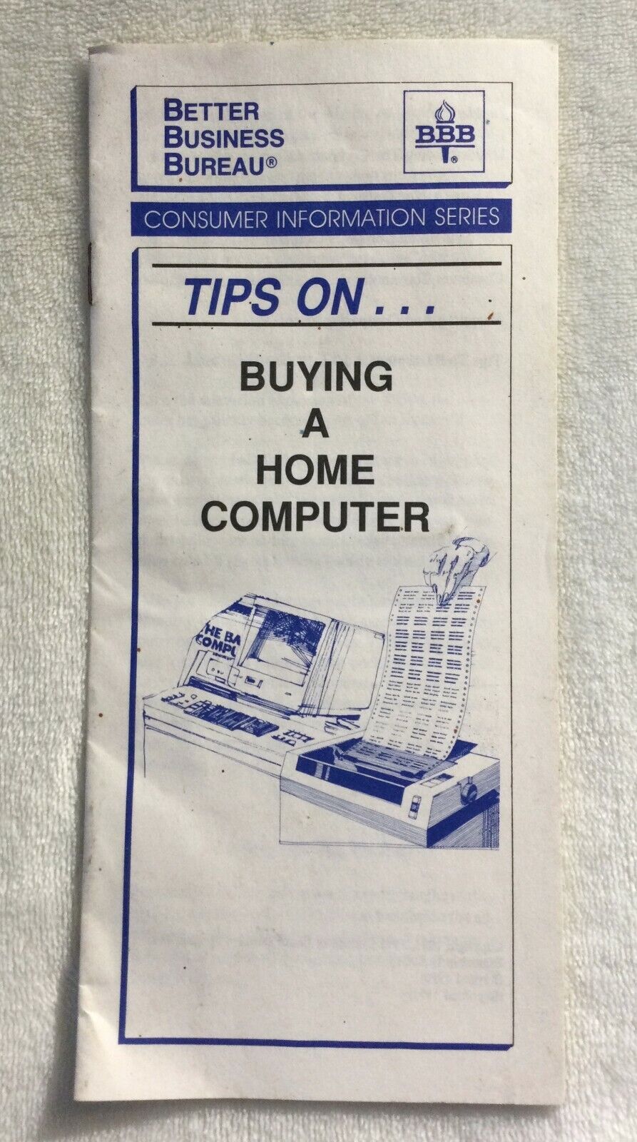 Vintage 1991 BBB Better Business Bureau Buying A Home Computer PC Booklet