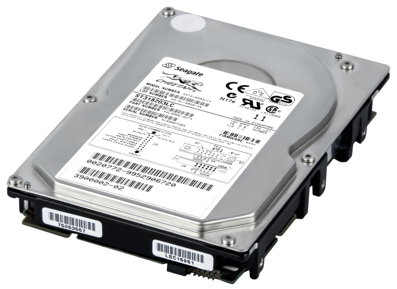 HARD DRIVE SEAGATE Barracuda 18XL ST318436LC 18GB 7.2K SCSI U160 3.5'' 