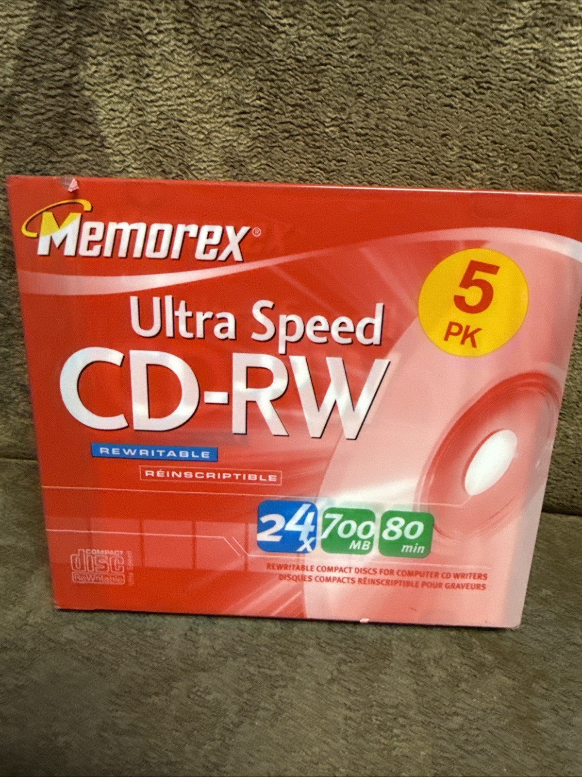 Memorex CD-RW Ultra Speed 5 pack 24x 700 MB 80 Minutes Rewritable 2004