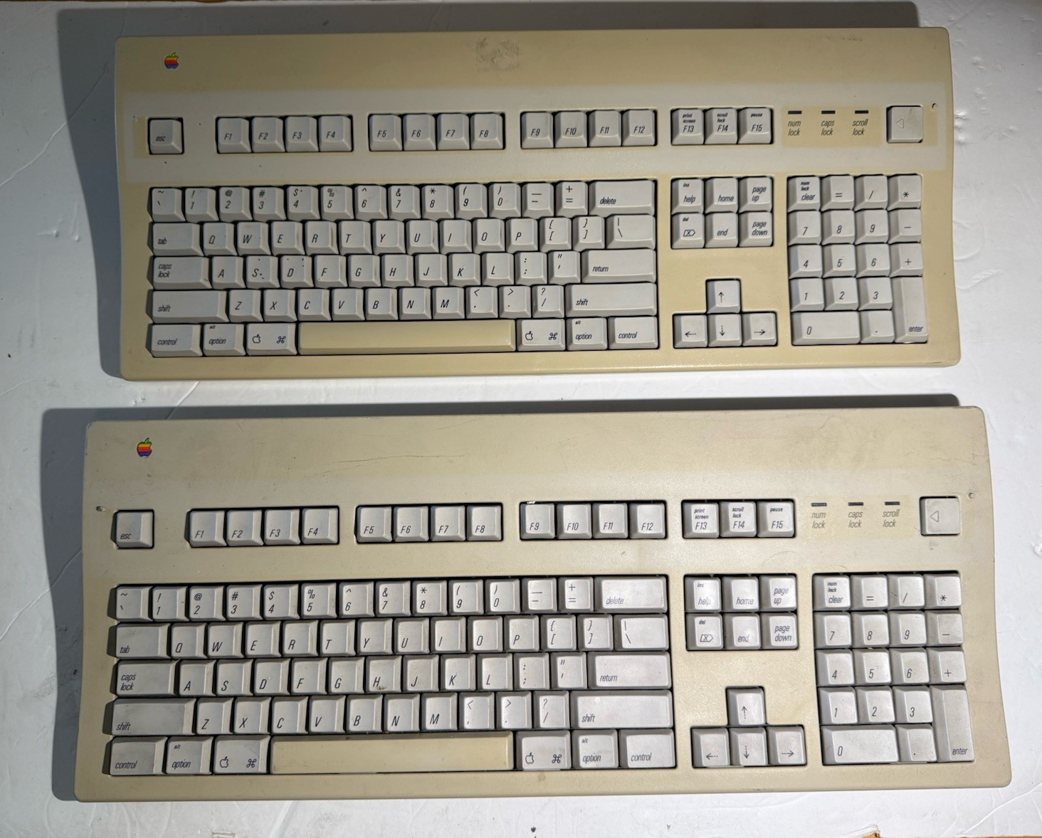 2x Vintage Apple Extended Keyboard II Model M3501 Tested No Cable