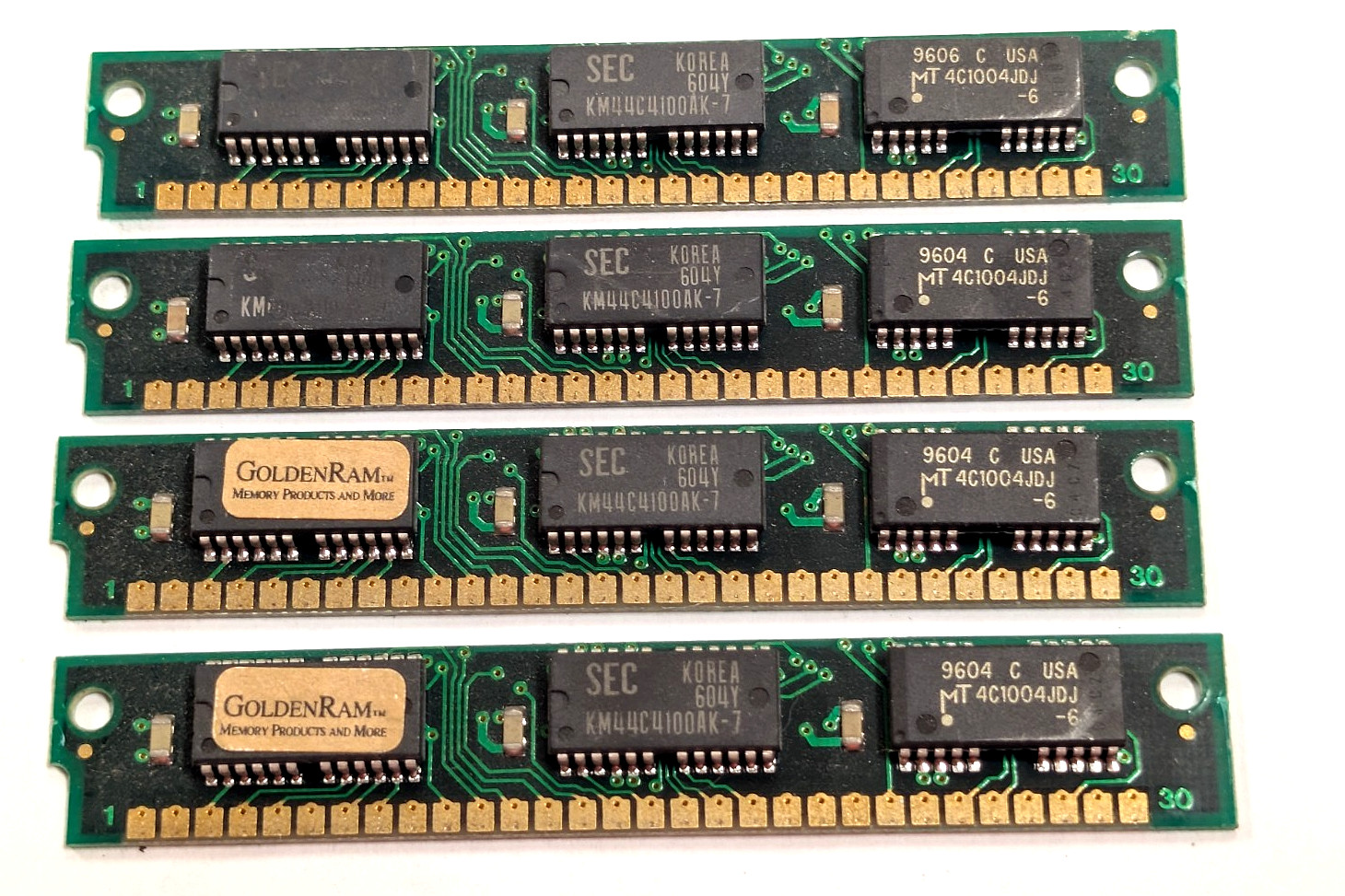 Vintage 16MB (4x4MB) 30-Pin SIMM FPM RAM 70ns Parity Mac 486 Memory Kit Untested