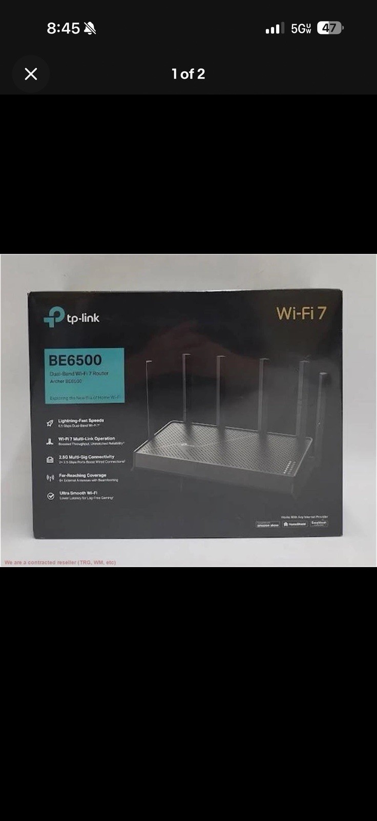 TP-Link BE6500 Dual-Band Wi-Fi 7 Router (Archer BE400)