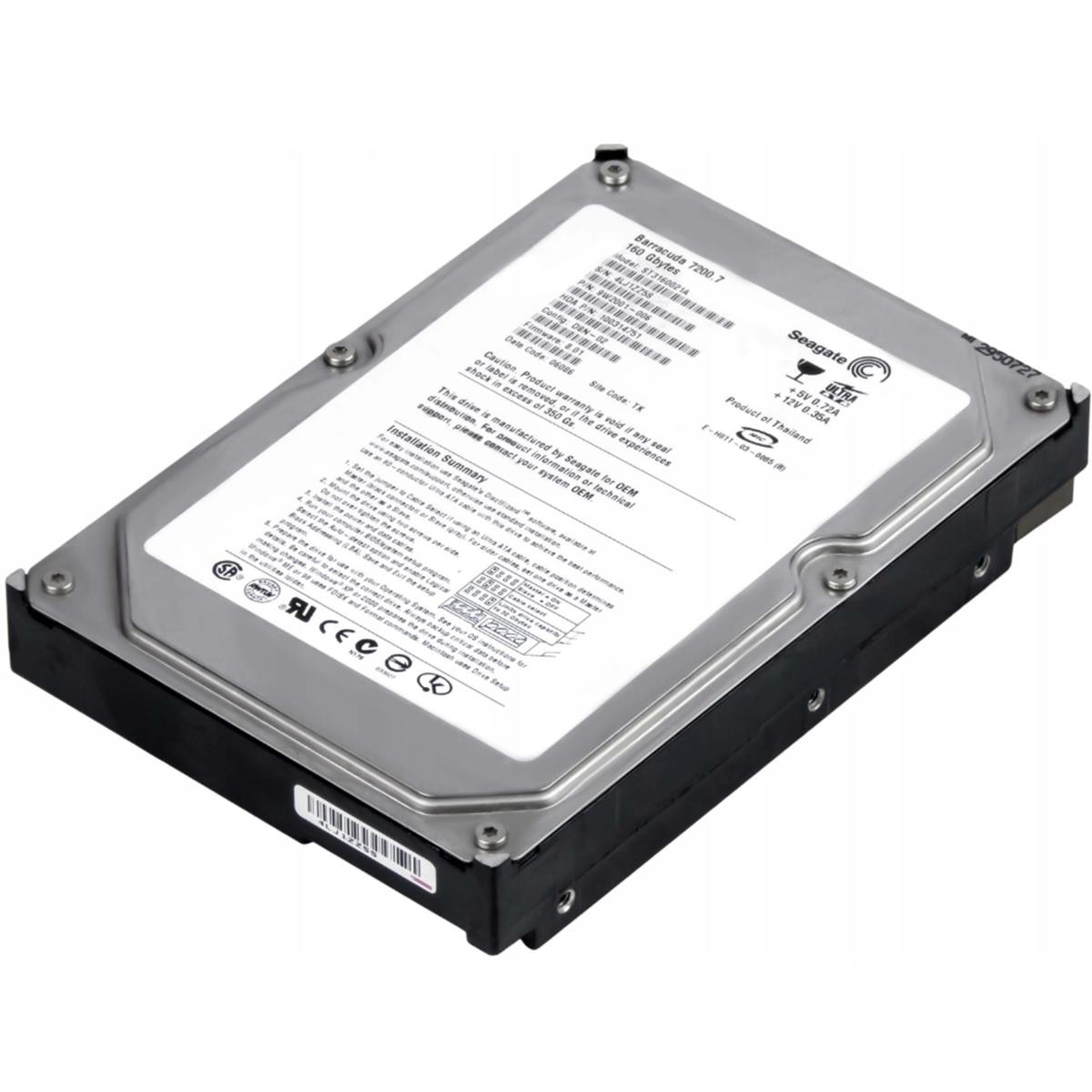 Hard Disk HDD IDE PATA 3.5" 160GB Seagate ST3160021A Desktop Computer PC