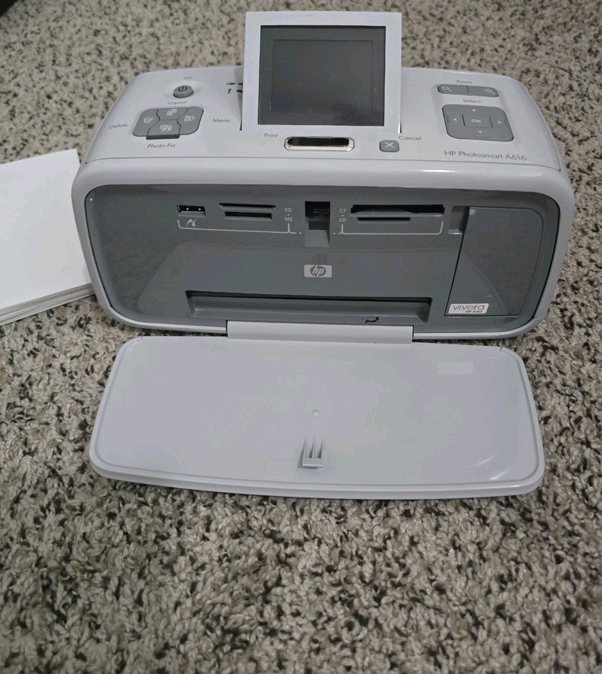 HP Photosmart A616 Digital Photo Inkjet Printer W/ 50 Photo Papers & Wire