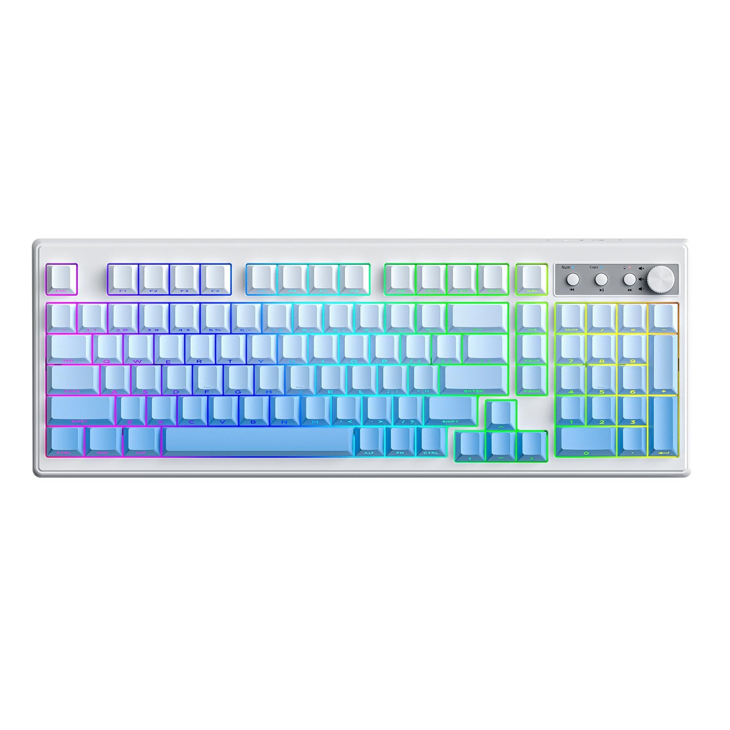 Free Wolf K100 Wireless Gaming Keyboard Gradient Blue