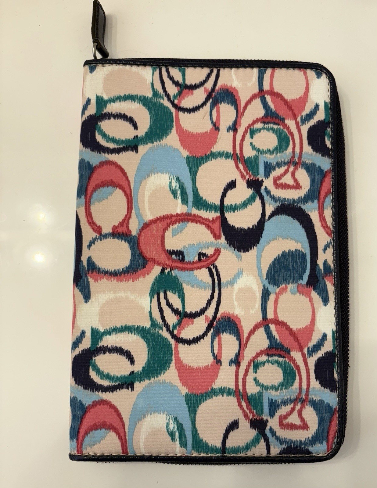 Coach Poppy Ikat Multicolor Signature Zip-Around Folio Tablet/Ereader Case 9x6