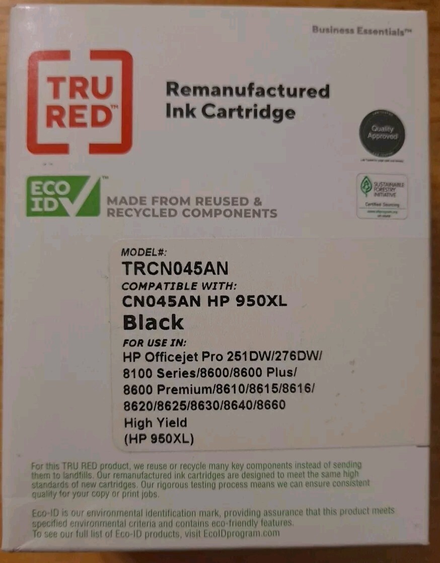 TRU RED Staples Ink Cartridge Model TRCN045AN CN045AN for HP 950XL Black