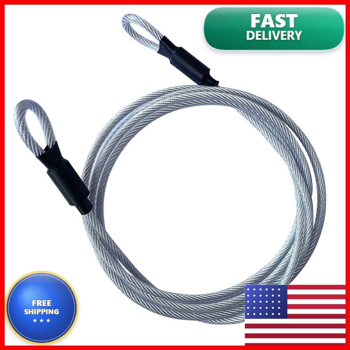 GOMRQING 7FT 5mm Security Cable Lock,Braided Steel Coated Safety Cable Luggage