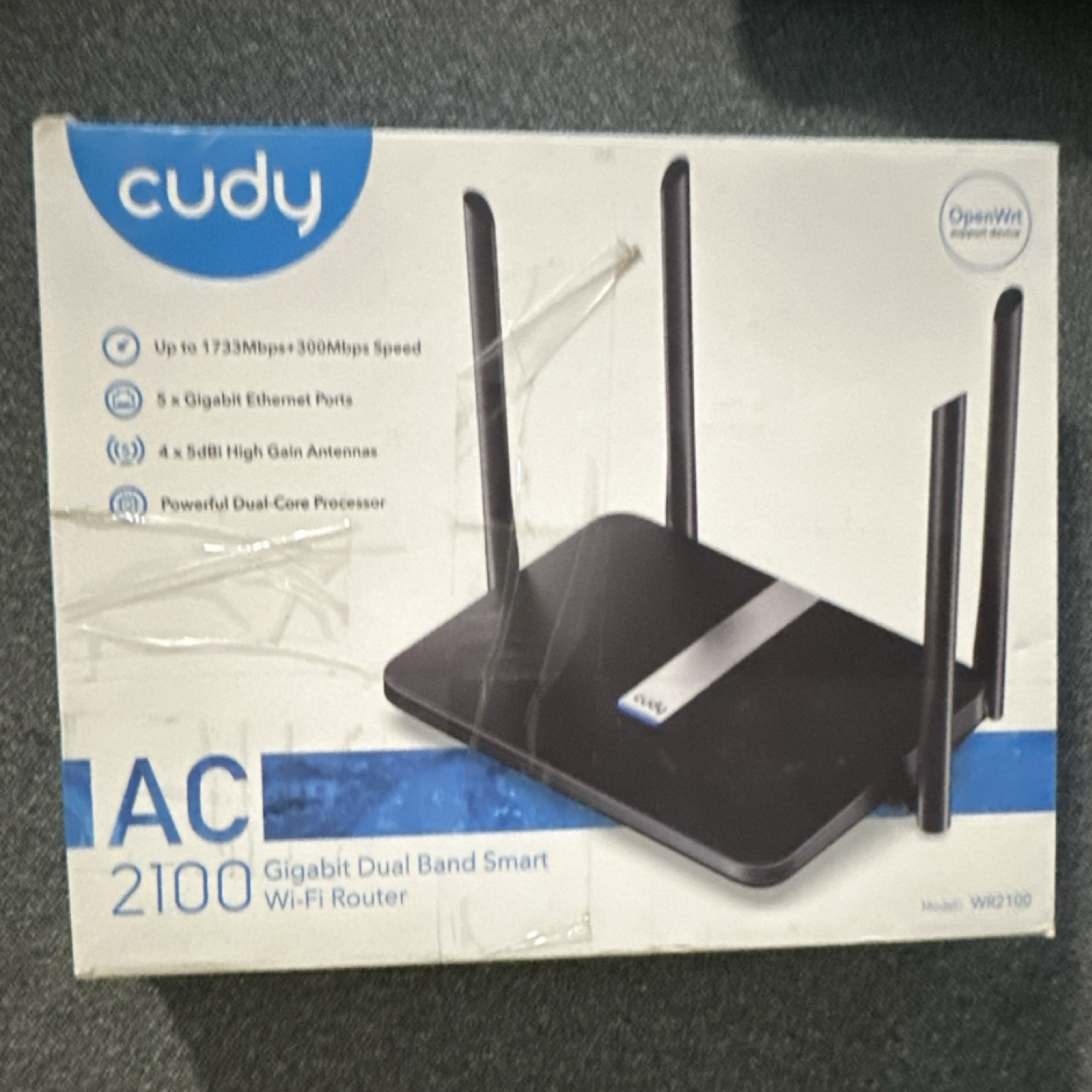 Cudy AC2100 Dual-Band Gigabit Wi-Fi Router OpenWrt 5 LAN Ports WR2100
