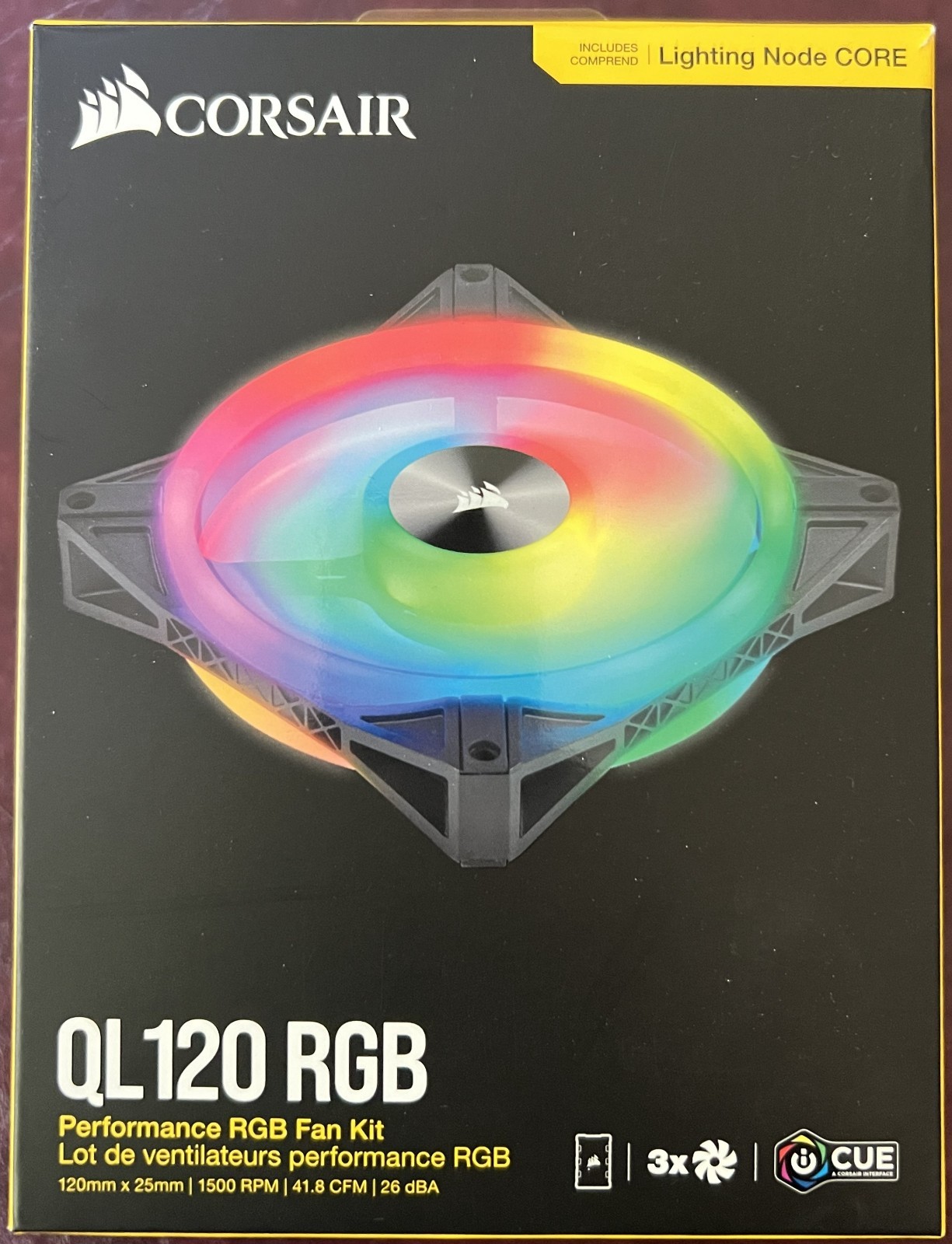 Used Corsair QL120 RGB 3Pack, Fans Only, No Core Node Manager, Imperfect Colors