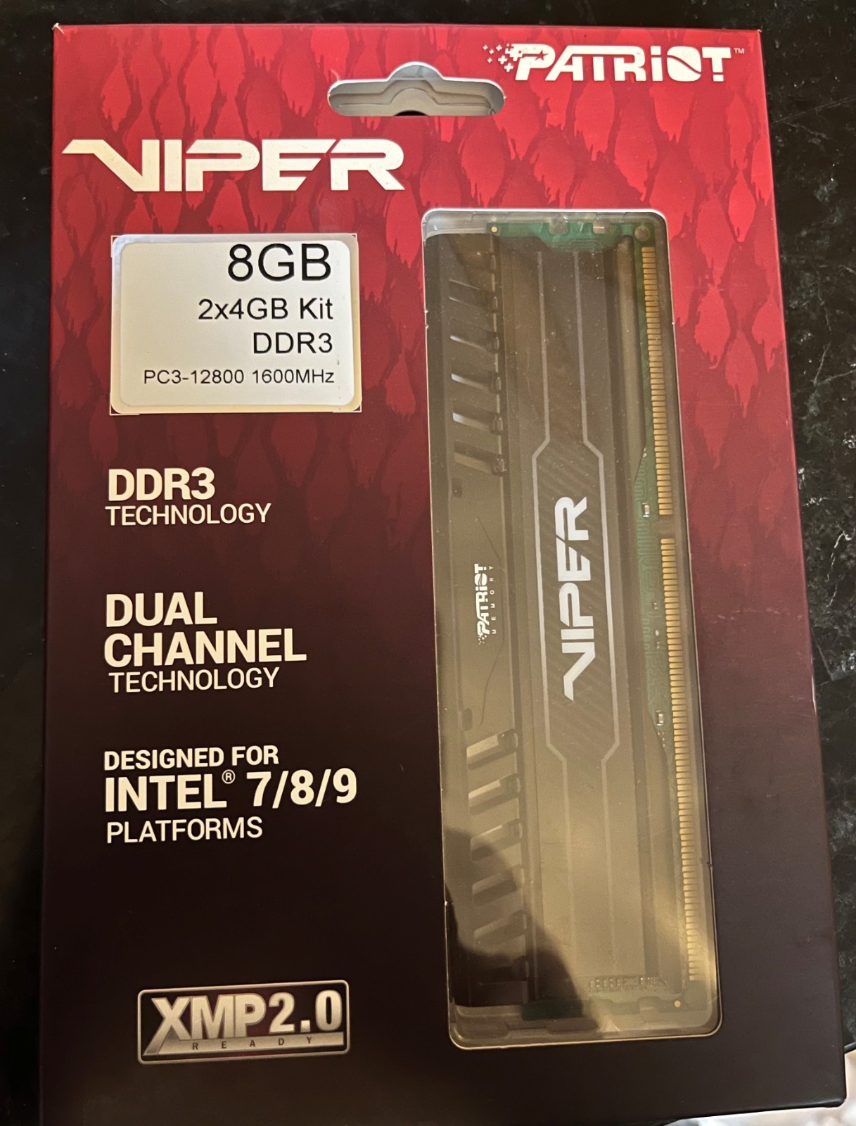 Patriot Viper 8GB kit (2X4GB) DDR3-1600MHz PC3-12800