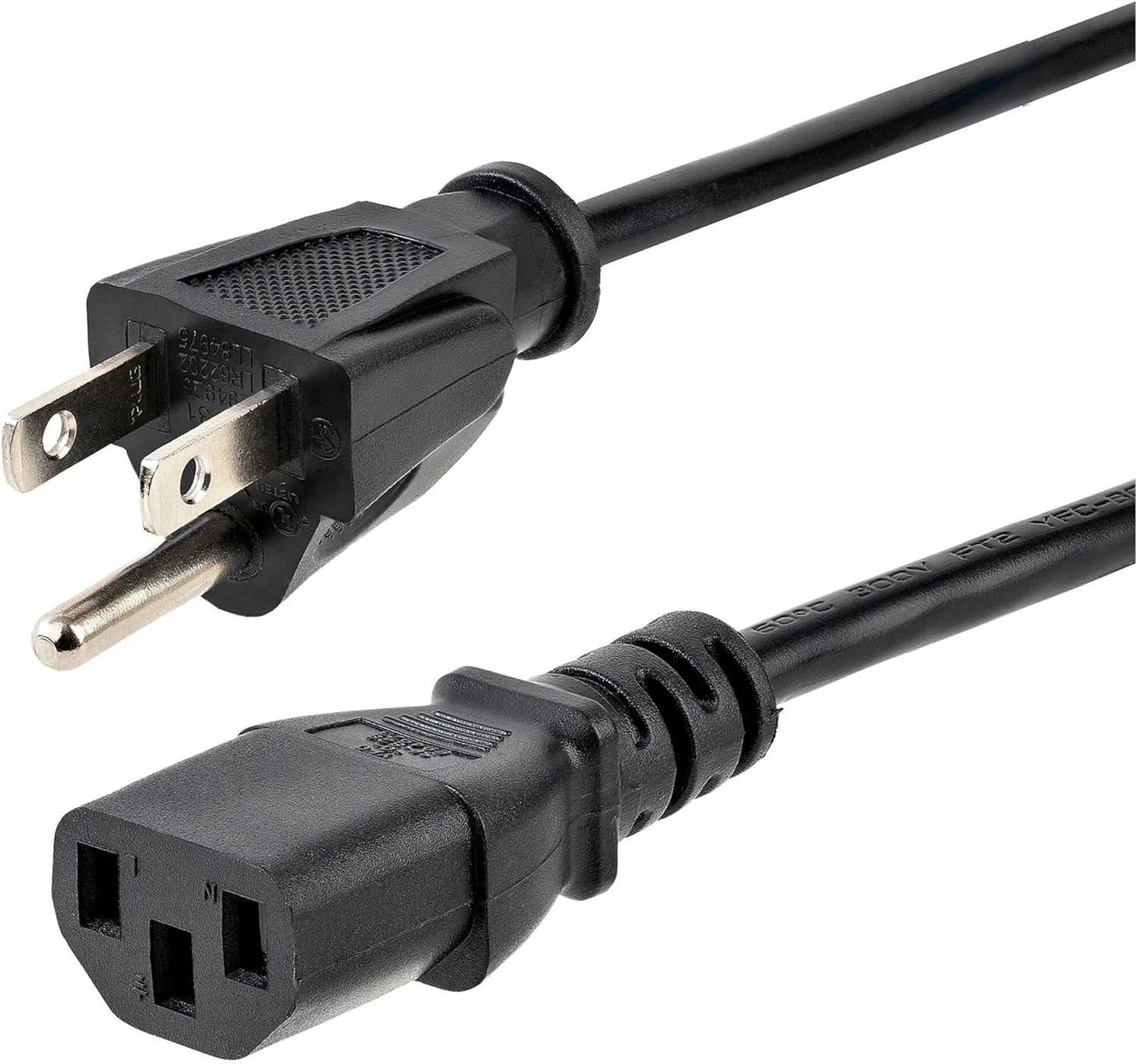 Startech 3ft (1m) Computer Power Cord, NEMA 5-15P to C13, 10A 125V, 18AWG, Black