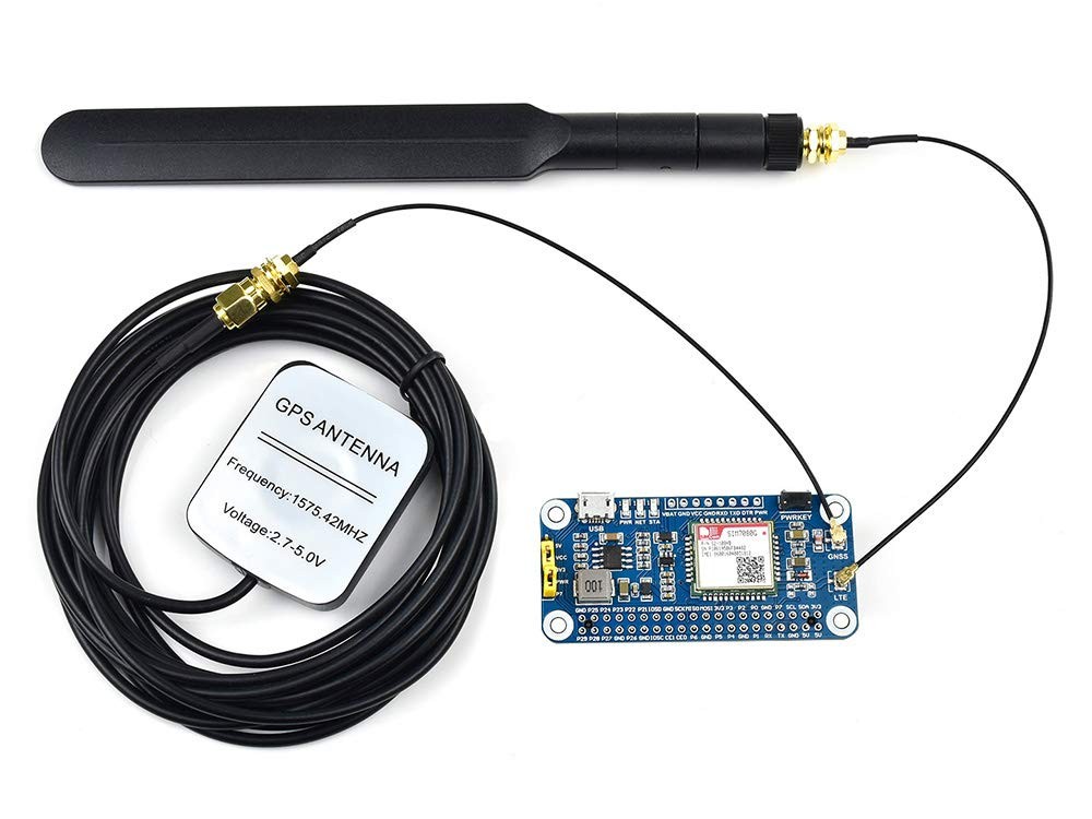 for Raspberry Pi NB-IoT Cat-M (eMTC) GNSS HAT Based on SIM7080G with LTE GPS ...