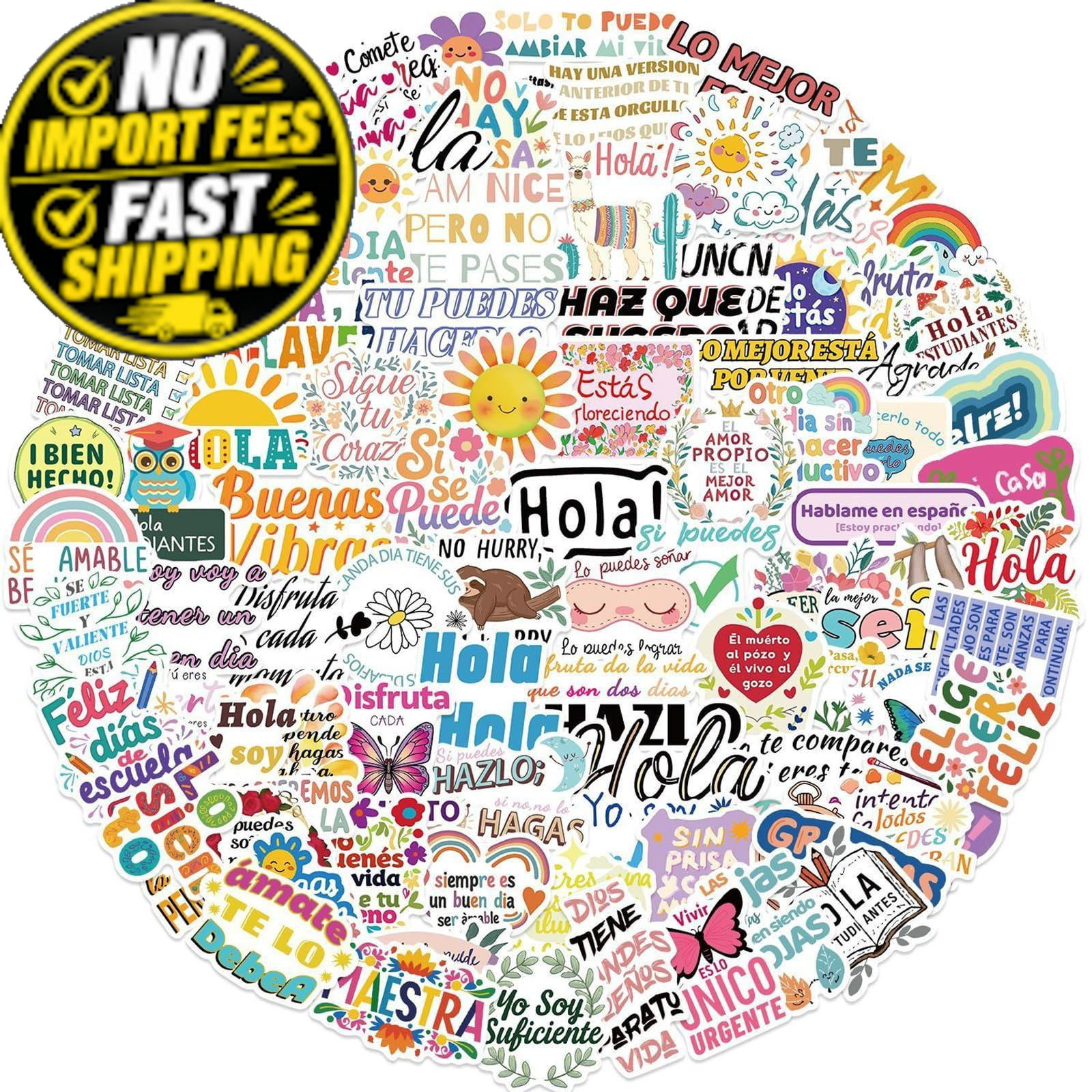100Pcs Spanish Motivational Stickers Aesthetic