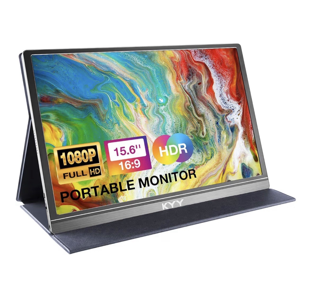 KYY K3 15.6" Portable Monitor Full HD 1080p HDR Built-in Speakers USB-C HDMI