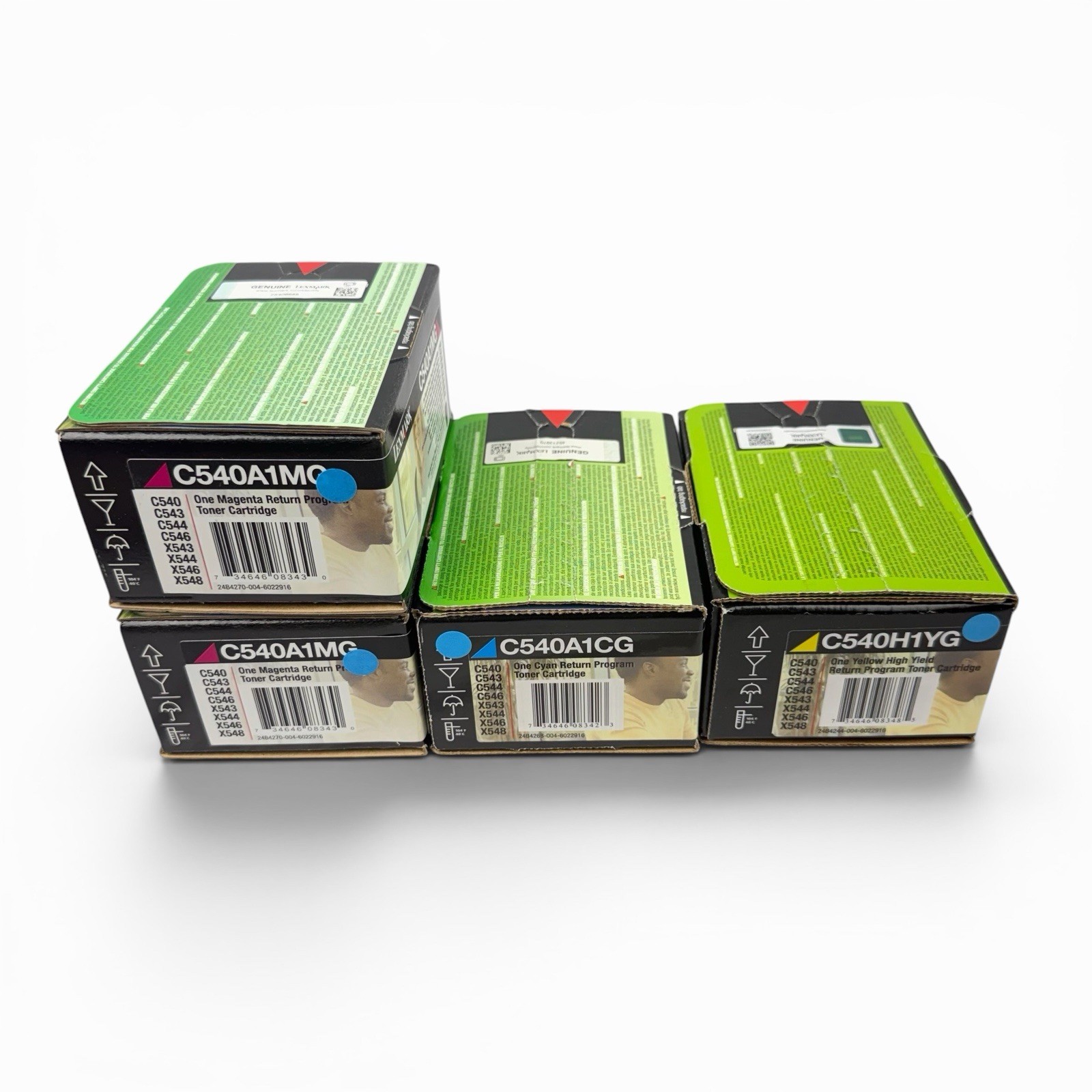 Lexmark Cartridges (2 Magenta + 1 Cyan + 1 Yellow) CS310/CS410/CS510 OEM C540A1