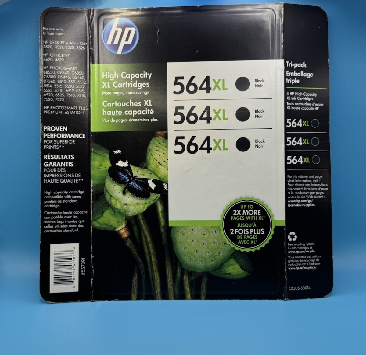 Genuine HP 564XL Black Ink Cartridge Replacement 3-Pack New Exp Date 5/17
