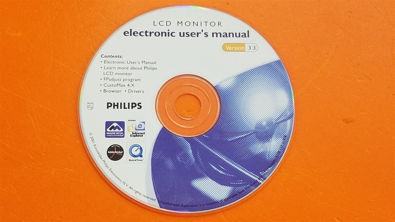 ⭐️⭐️⭐️⭐️⭐️Philips LCD Monitor Electronic User's Manual Version 3.3 PC CD 