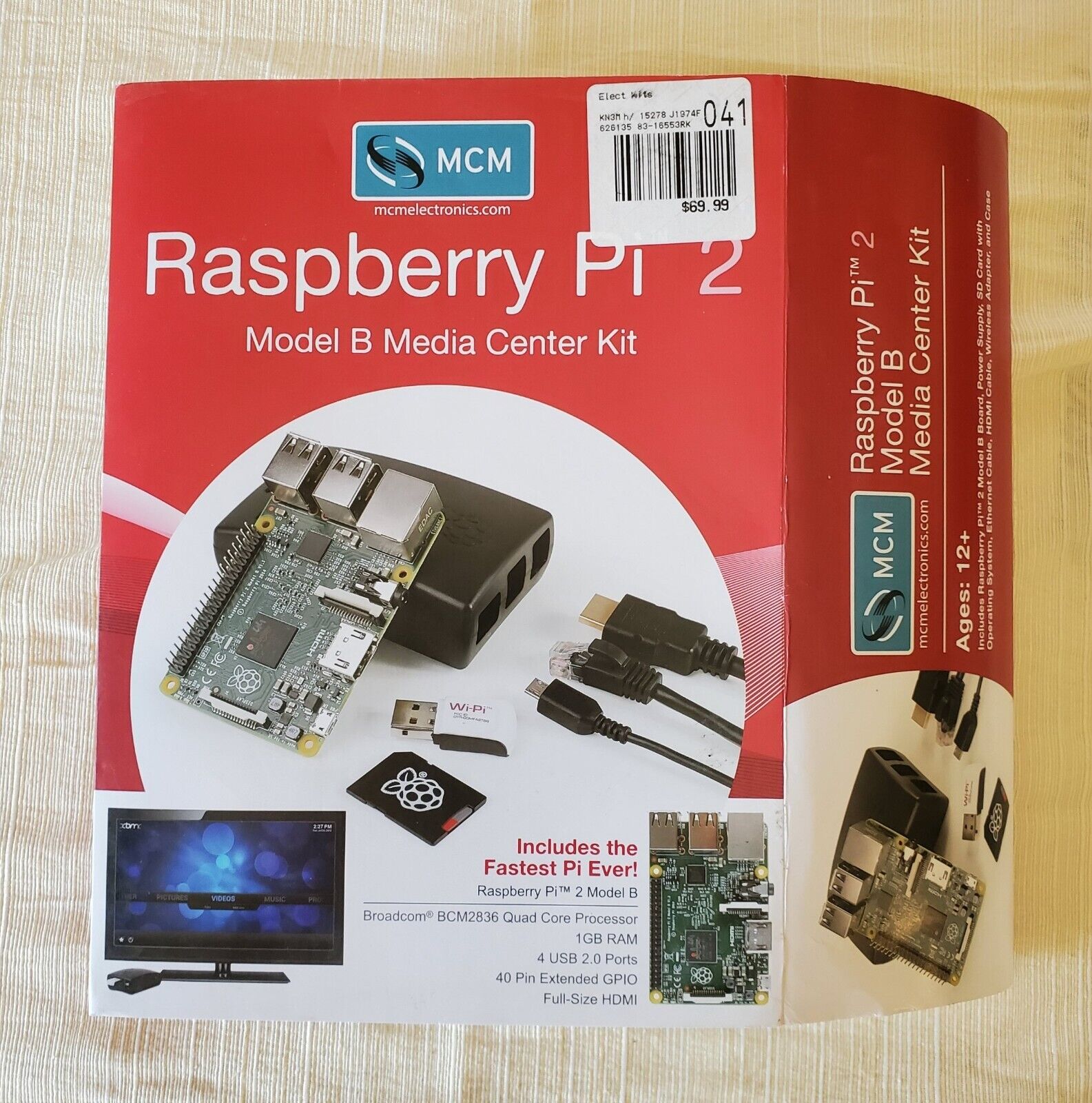 Raspberry Pi 2 Model B Media Center Kit New in Box. Original packaging 