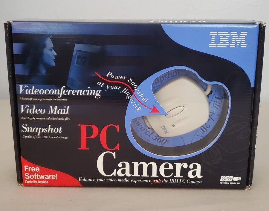 Vintage IBM PC Camera USB 90s - Complete NEW In Box NOS