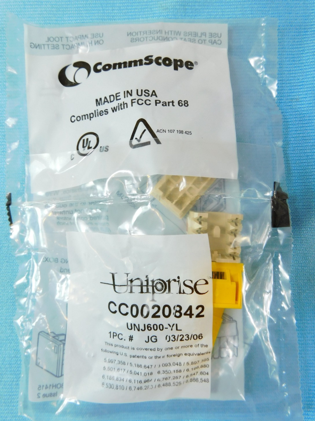 760237783 UNJ600-YL M-Series Modular Jack, RJ45, Cat6 Unshielded, Yellow