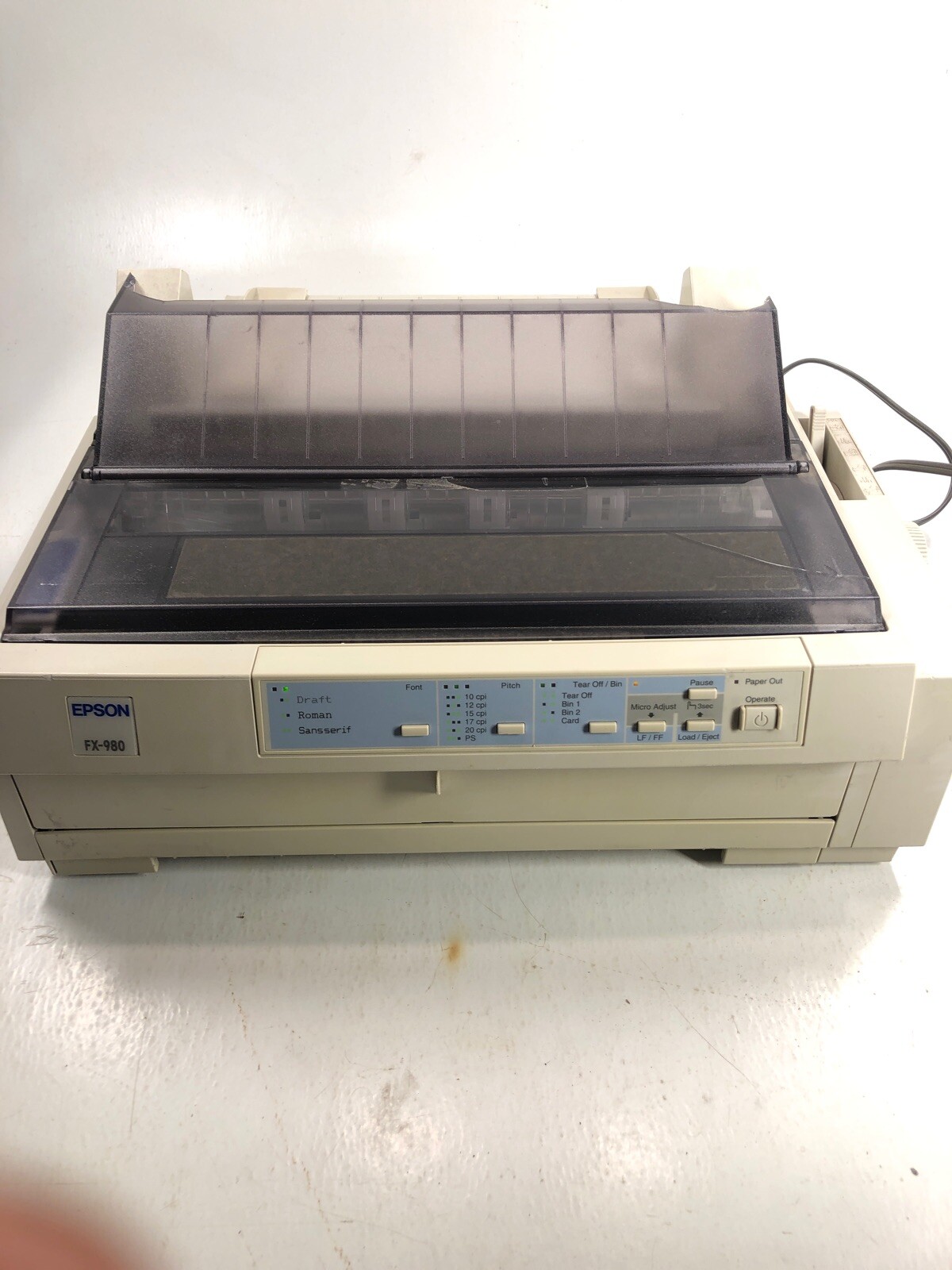 Epson FX 980 9-pin Parallel Impact Dot Matrix Printer Vintage Untested